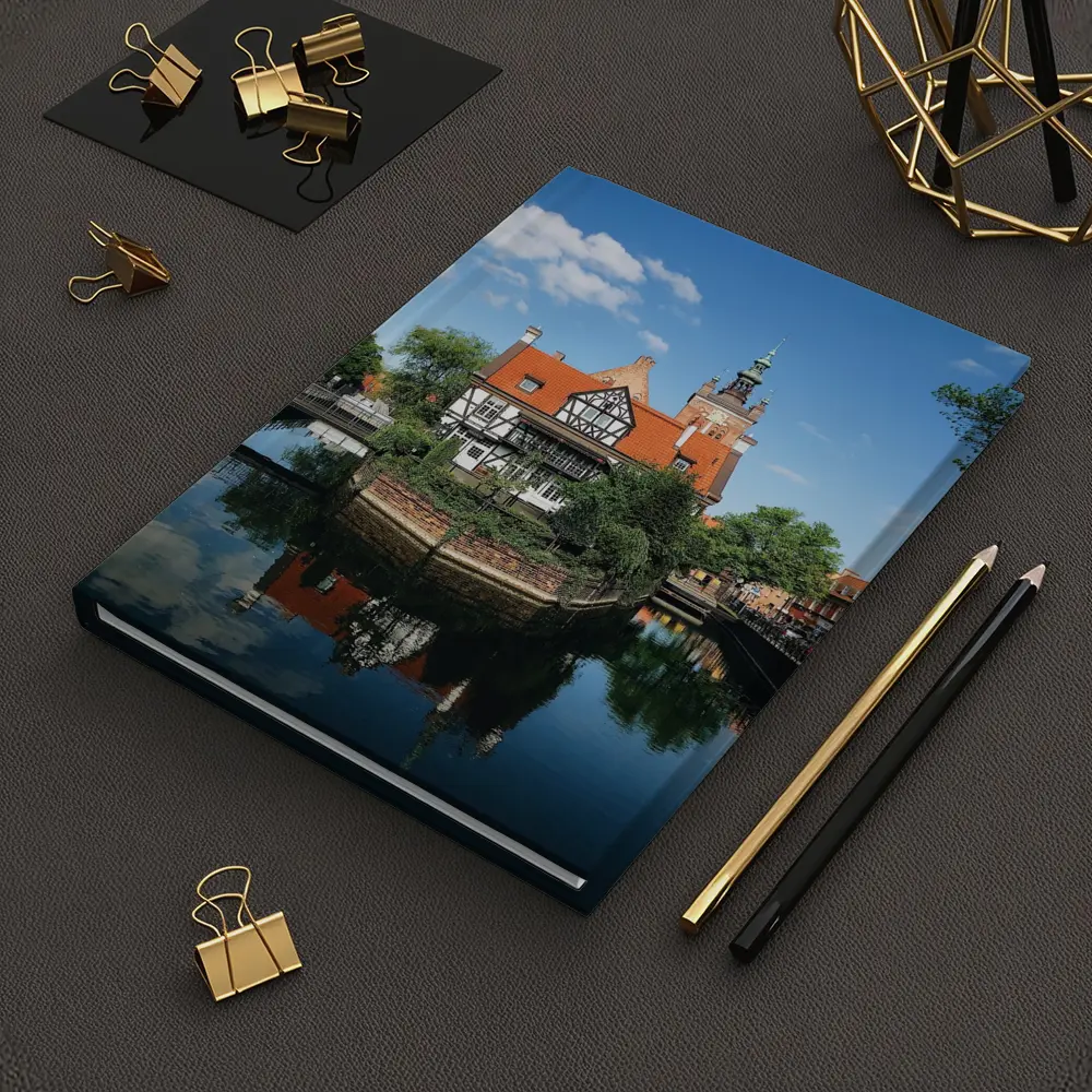 Gdansk Old Town Canal Reflection Poland – Notebooks