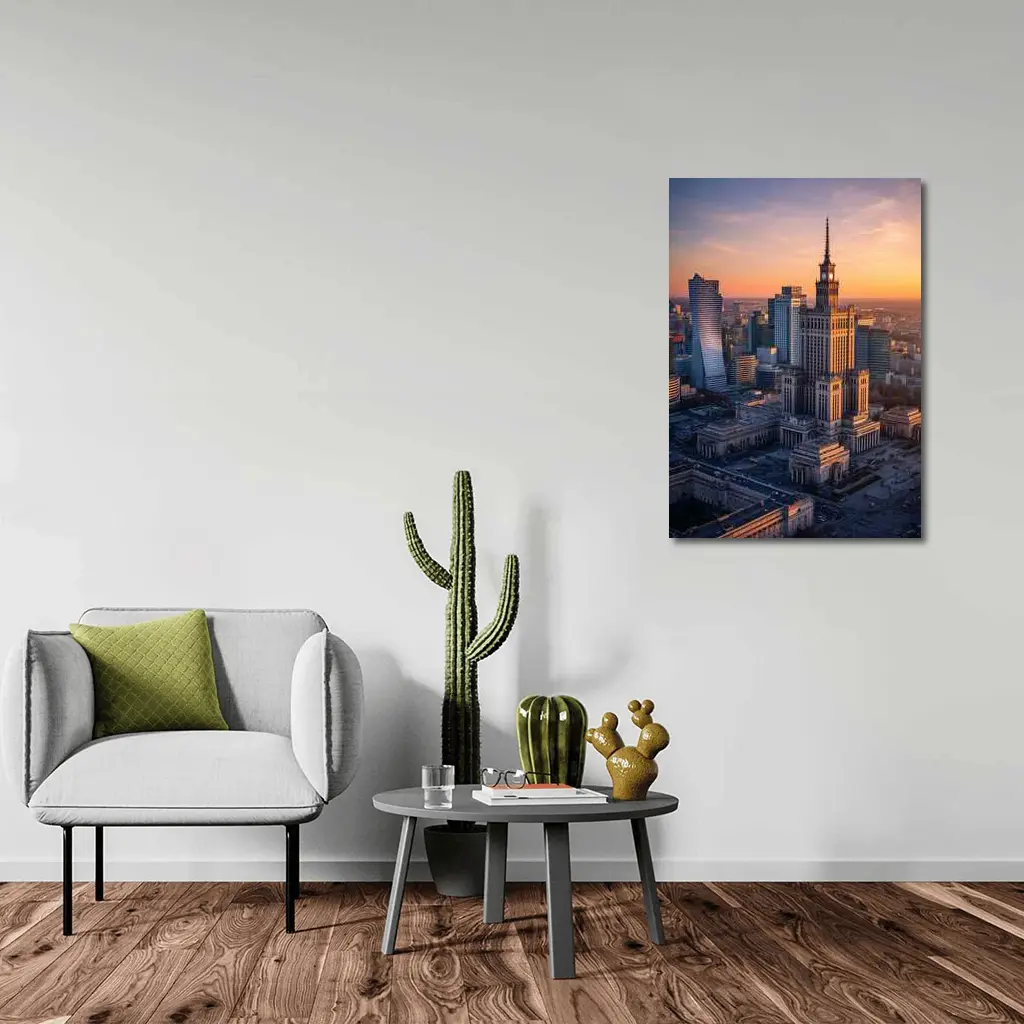 Warsaw Palace of Culture Sunset Skyline – Wall Art
