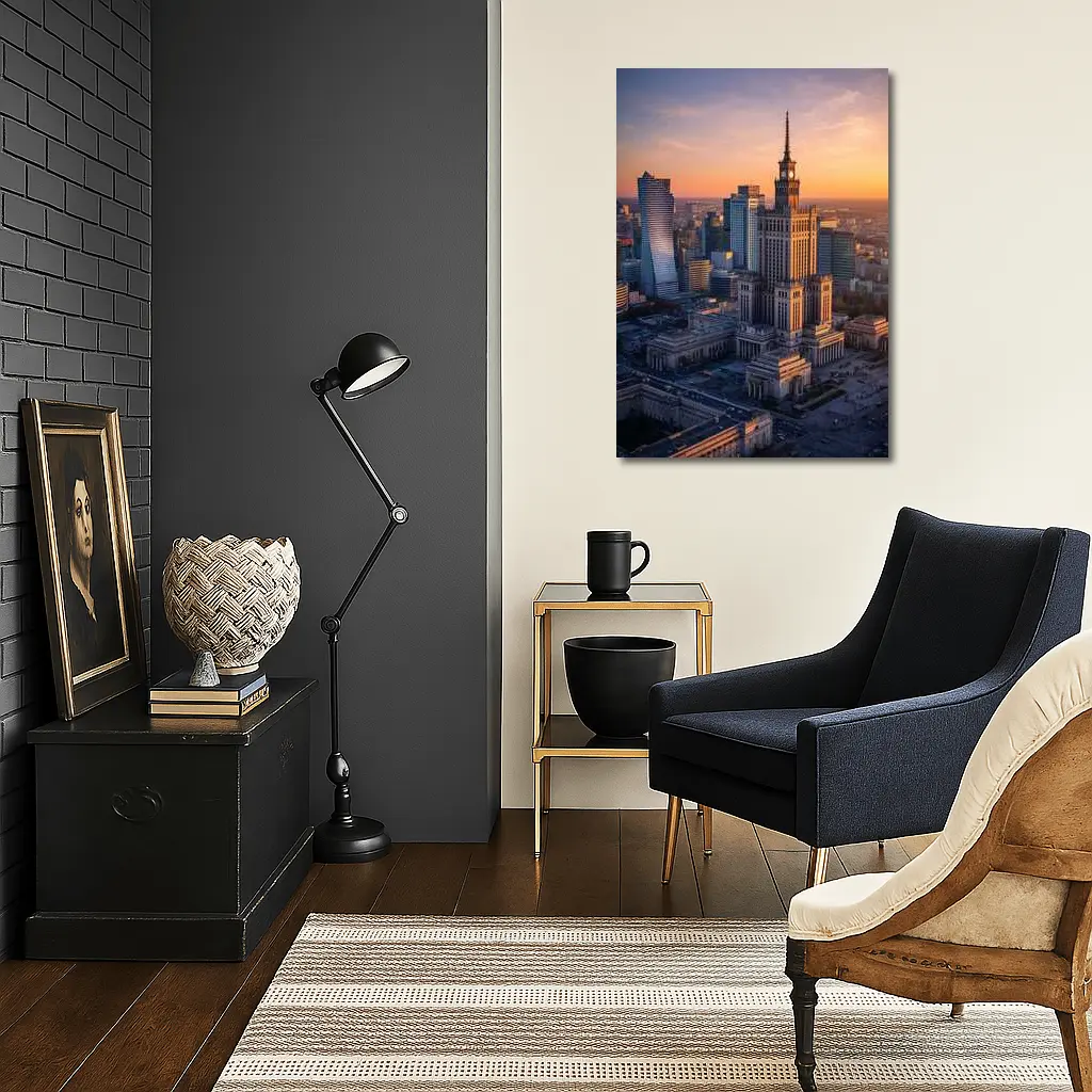 Warsaw Palace of Culture Sunset Skyline – Wall Art