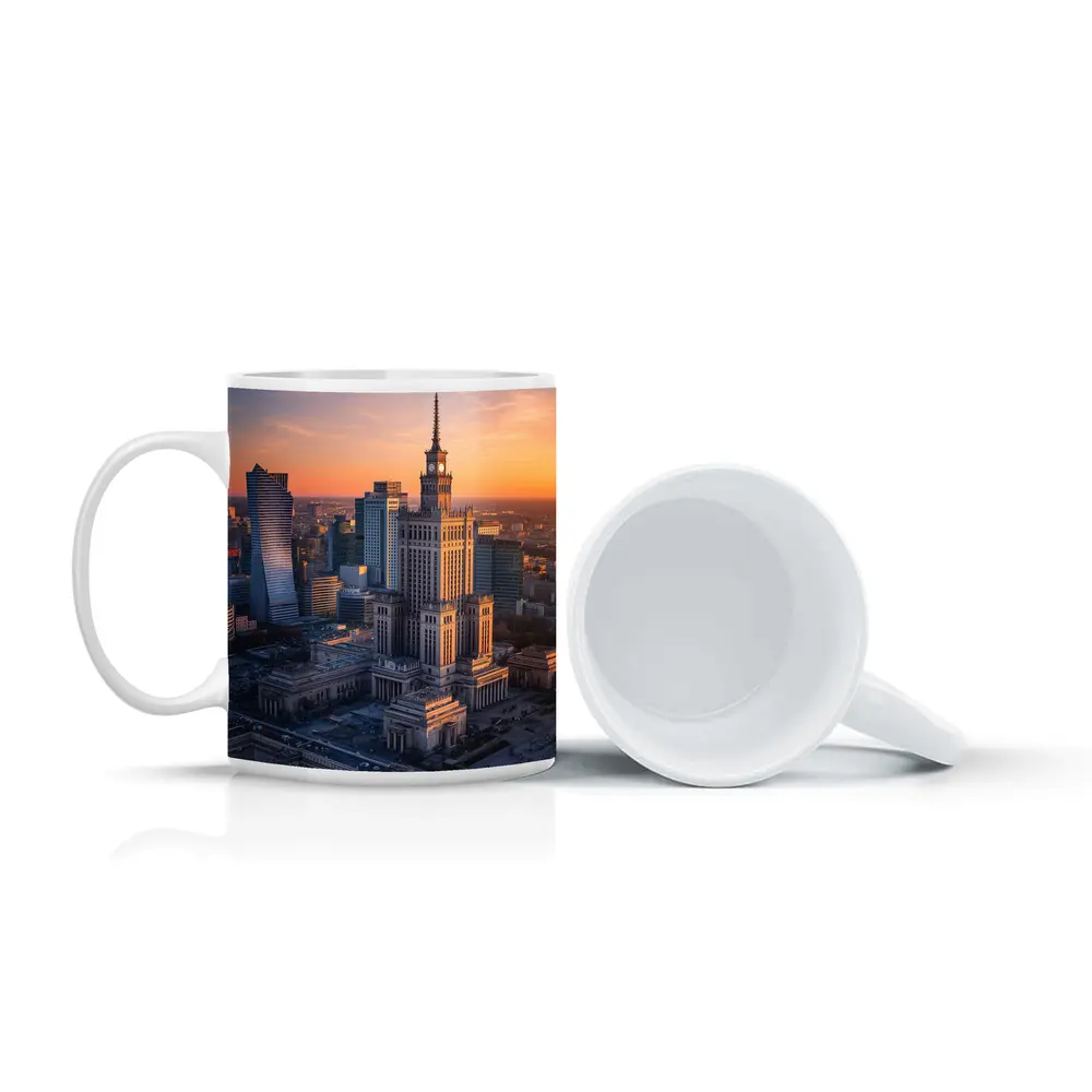 Warsaw Palace of Culture Sunset Skyline – Mugs
