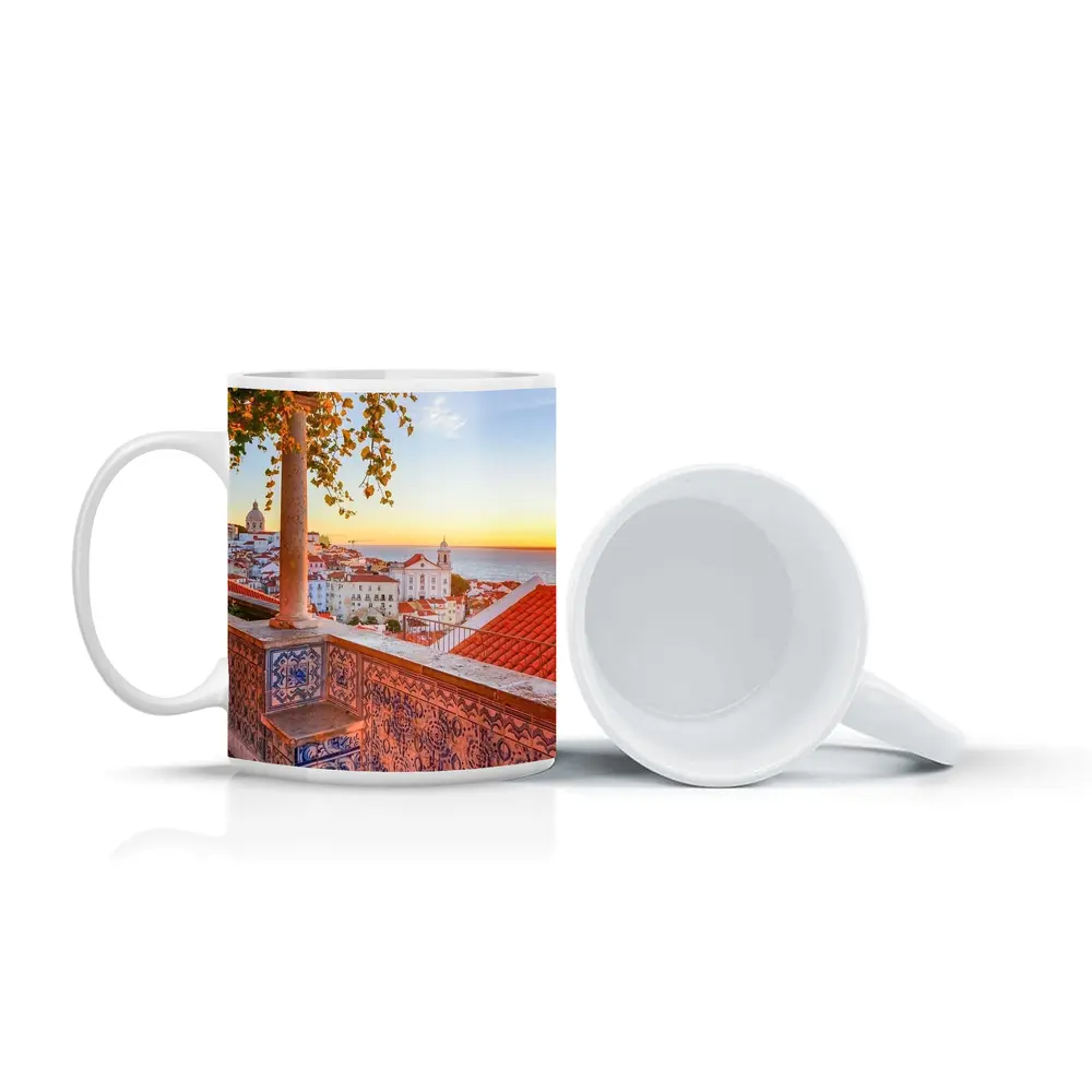 Lisbon Alfama District Sunset Rooftop View – Mugs