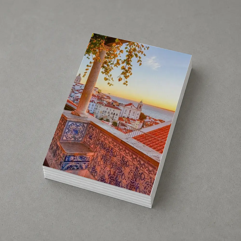 Lisbon Alfama District Sunset Rooftop View – Postcards