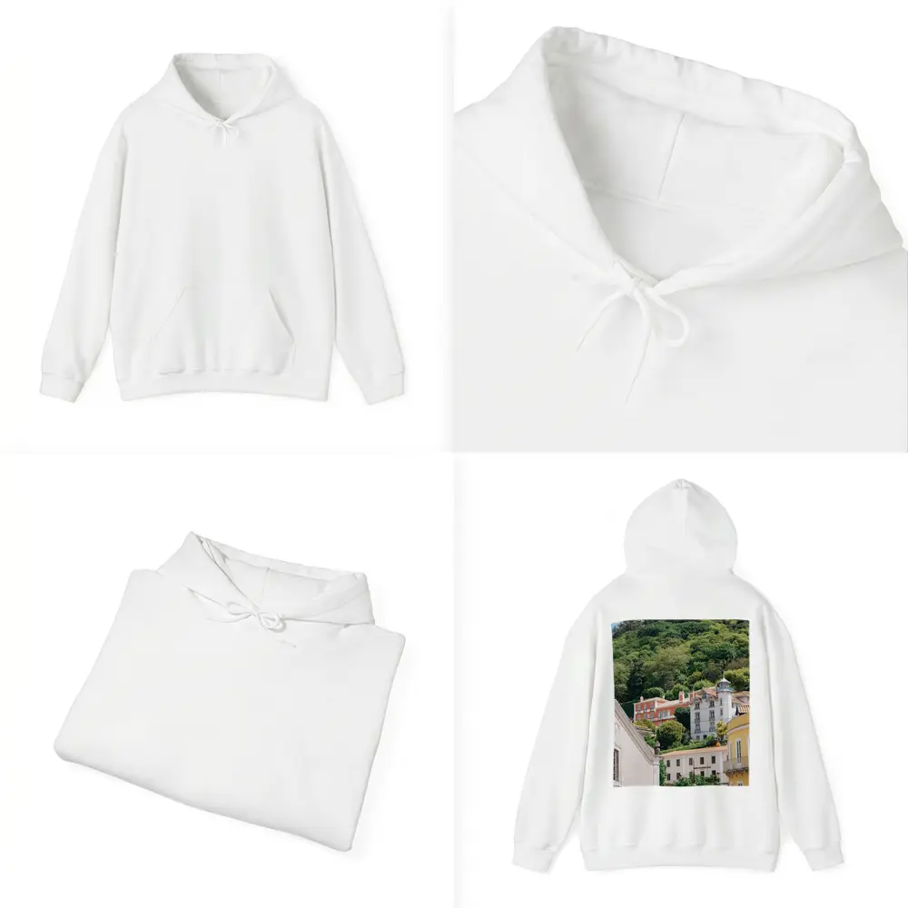 Sintra Portugal Colorful Buildings Green Hillside – Hoodies