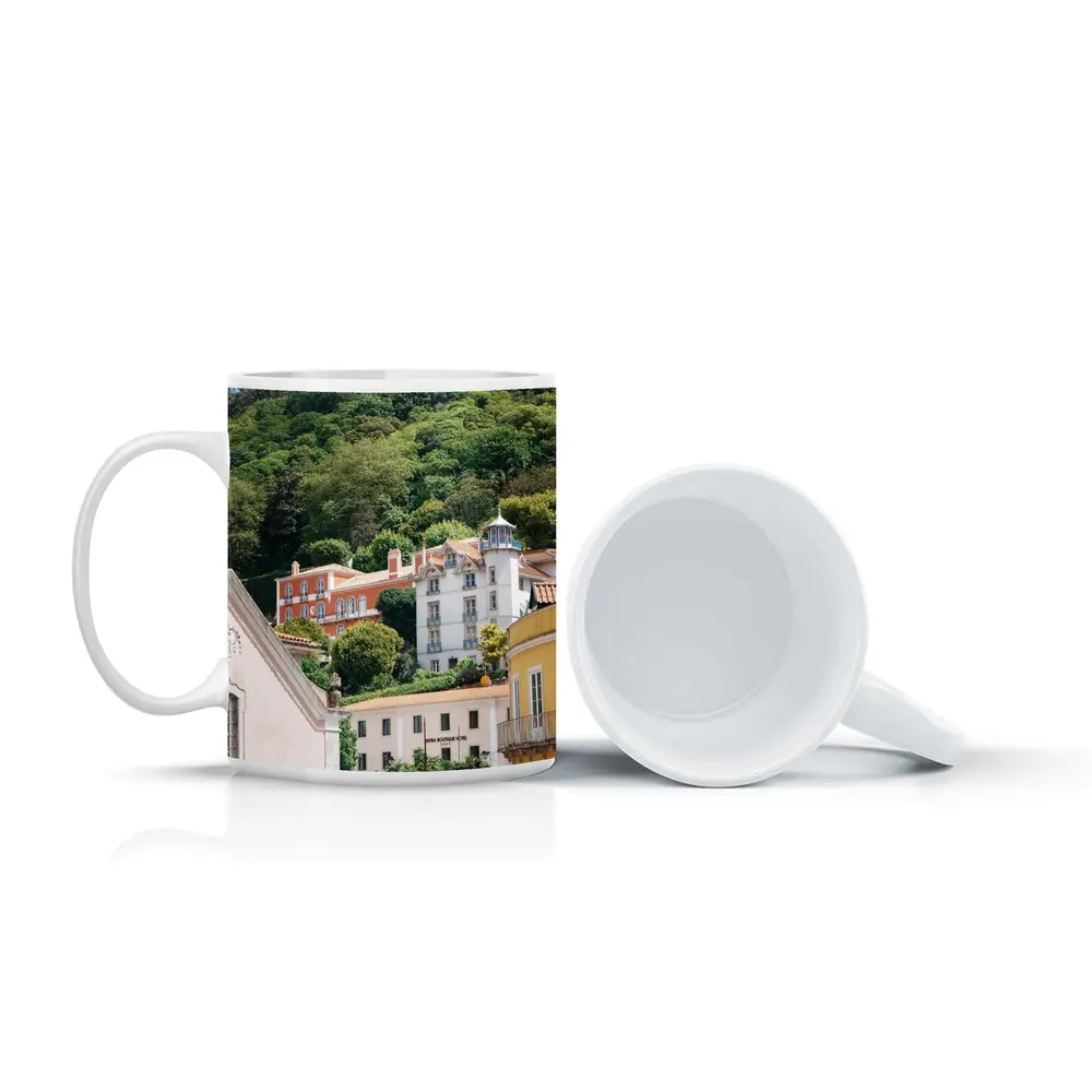 Sintra Portugal Colorful Buildings Green Hillside – Mugs