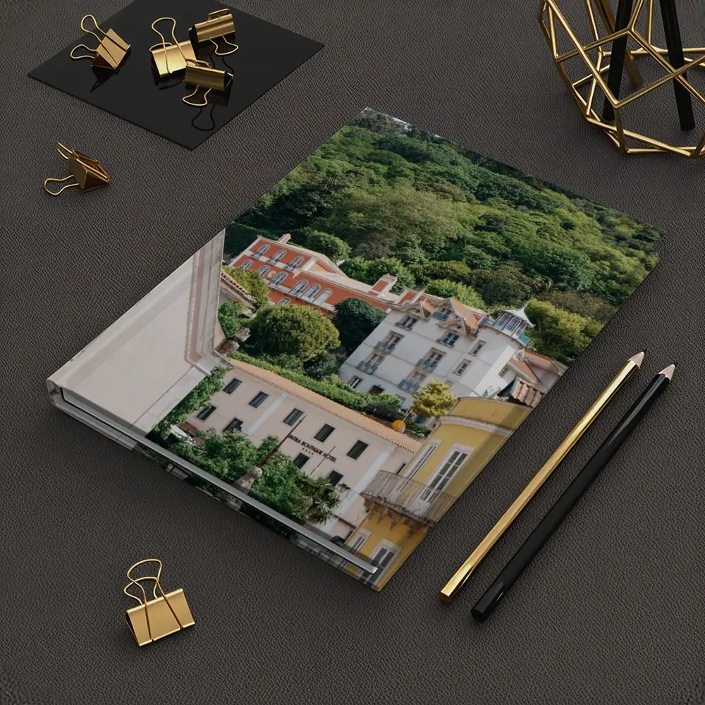 Sintra Portugal Colorful Buildings Green Hillside – Notebooks