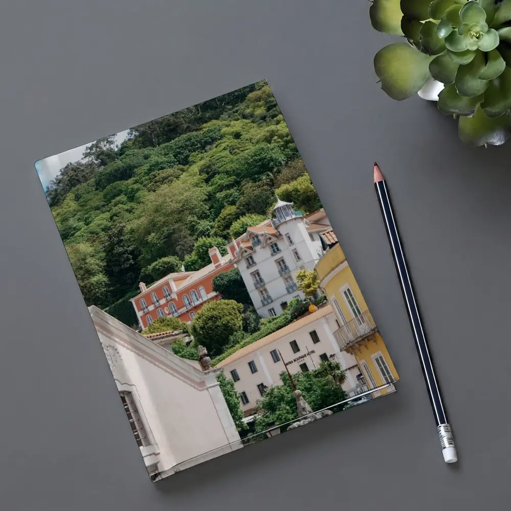 Sintra Portugal Colorful Buildings Green Hillside – Notebooks