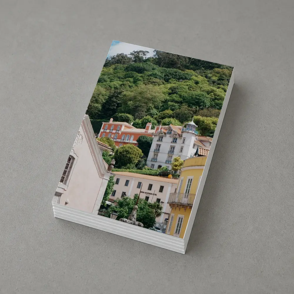 Sintra Portugal Colorful Buildings Green Hillside – Postcards