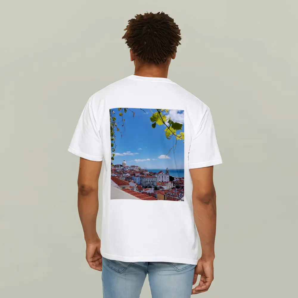 Lisbon Alfama District Red Rooftops River View – T-Shirts