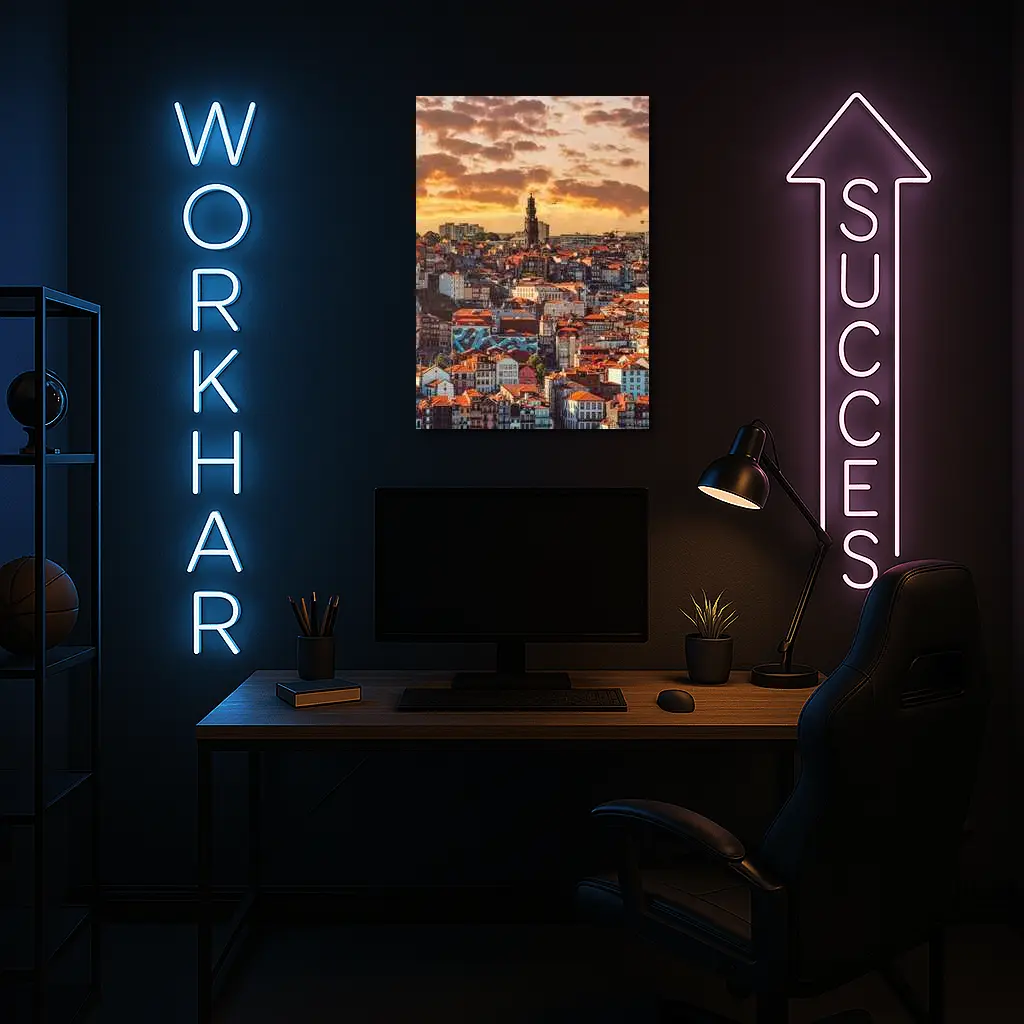 Porto City Skyline at Golden Sunset – Wall Art
