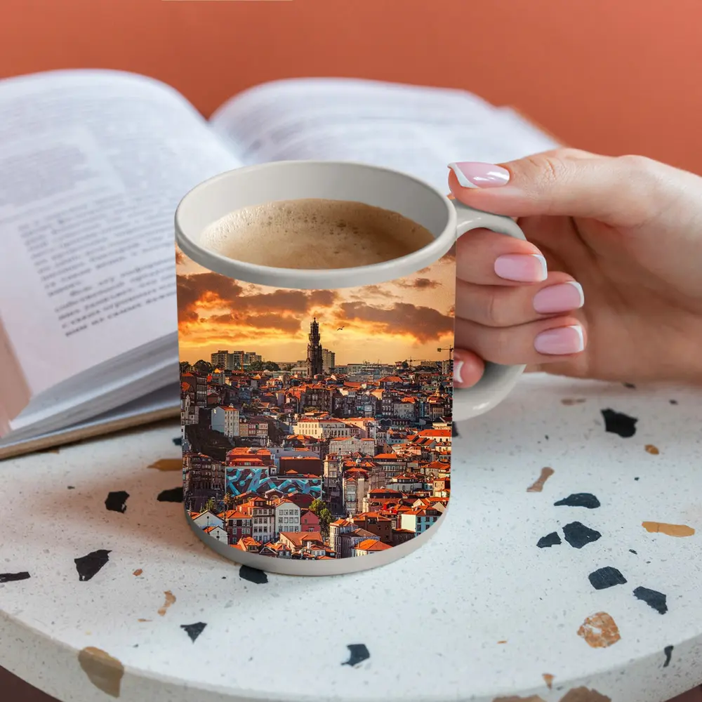 Porto City Skyline at Golden Sunset – Mugs