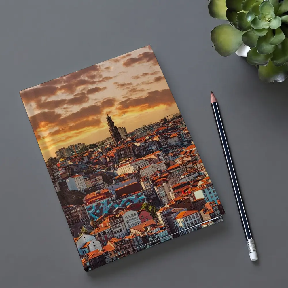 Porto City Skyline at Golden Sunset – Notebooks