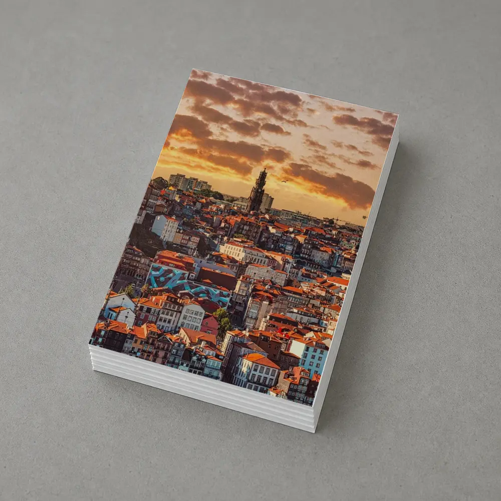 Porto City Skyline at Golden Sunset – Postcards
