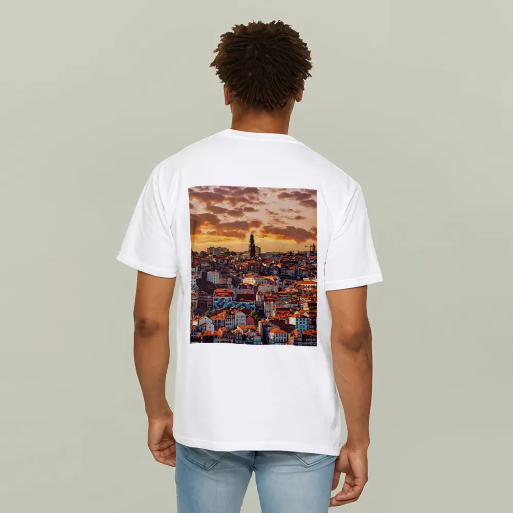 Porto City Skyline at Golden Sunset – T-Shirts