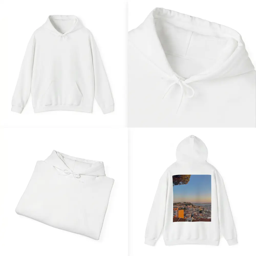 Lisbon City Skyline at Golden Sunset – Hoodies