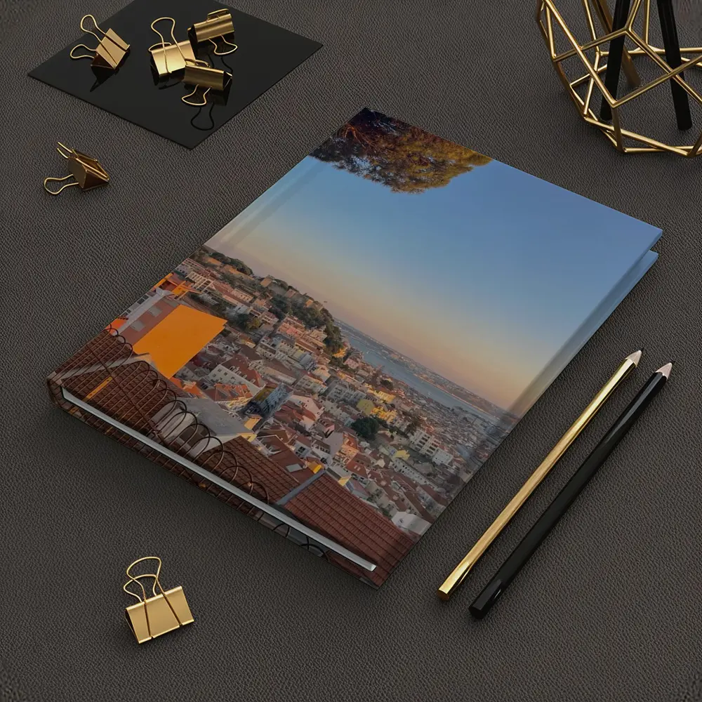 Lisbon City Skyline at Golden Sunset – Notebooks