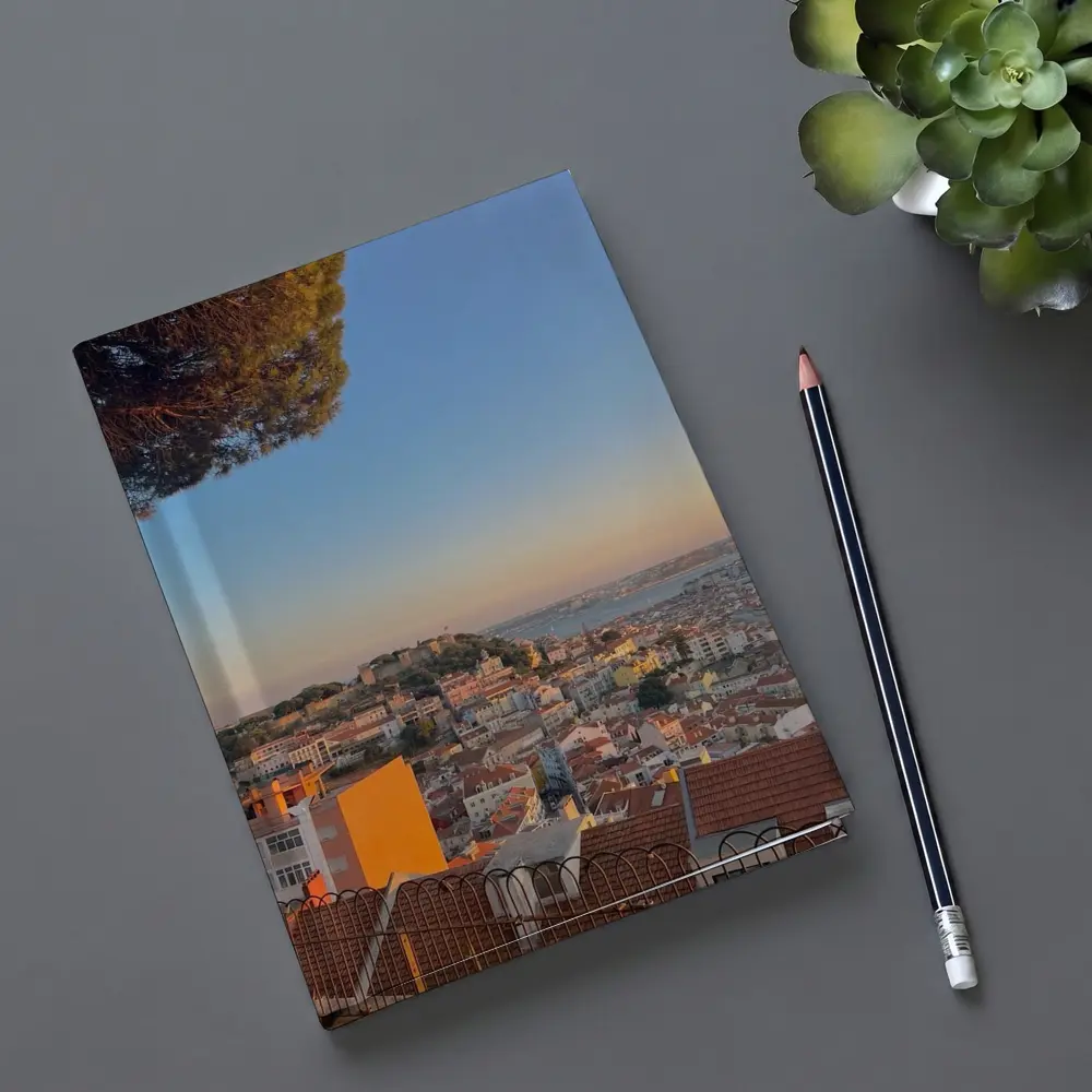 Lisbon City Skyline at Golden Sunset – Notebooks