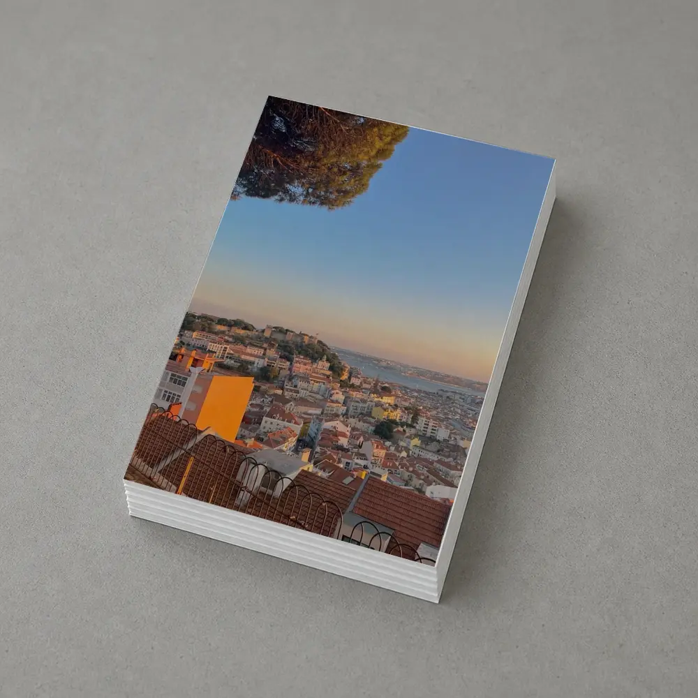 Lisbon City Skyline at Golden Sunset – Postcards