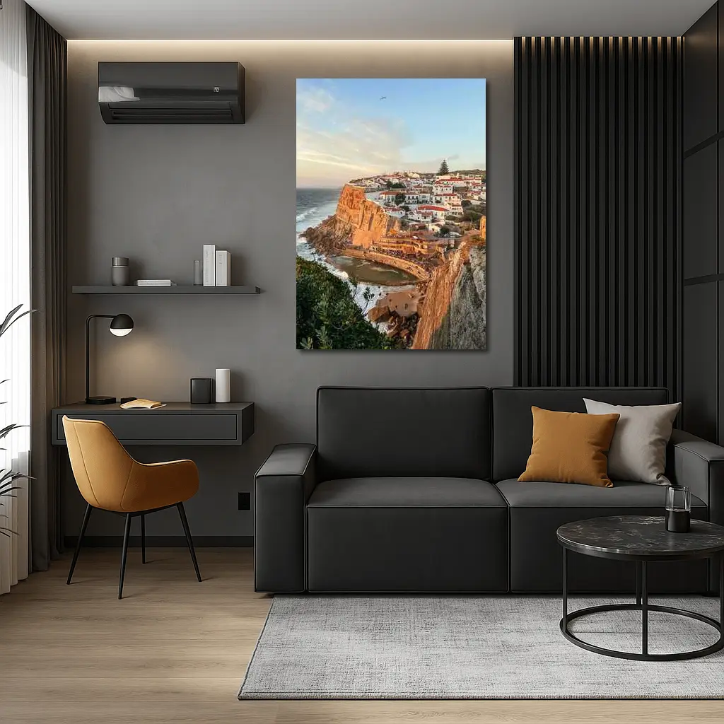 Azenhas do Mar Cliffside Village Portugal Sunset – Wall Art