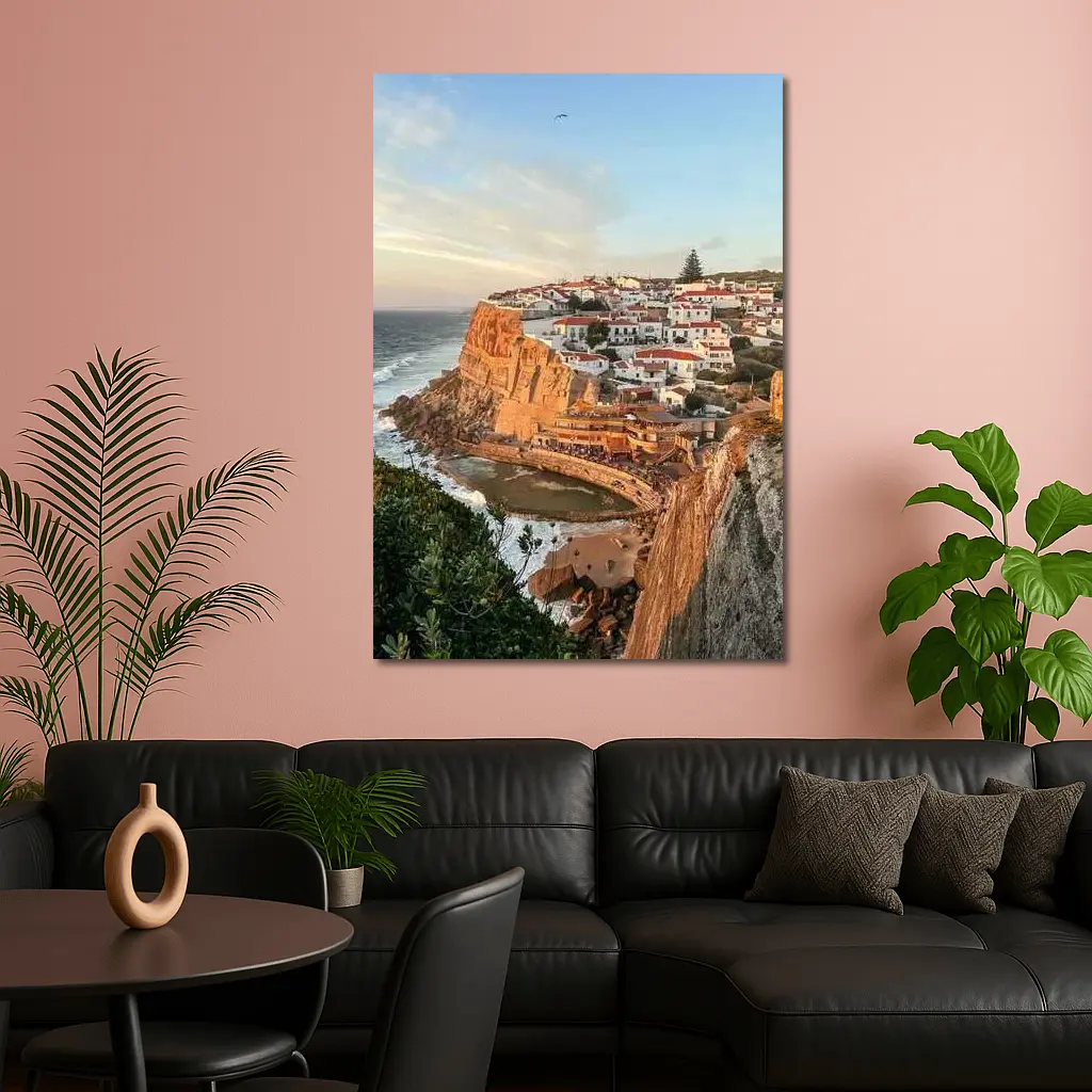 Azenhas do Mar Cliffside Village Portugal Sunset – Wall Art