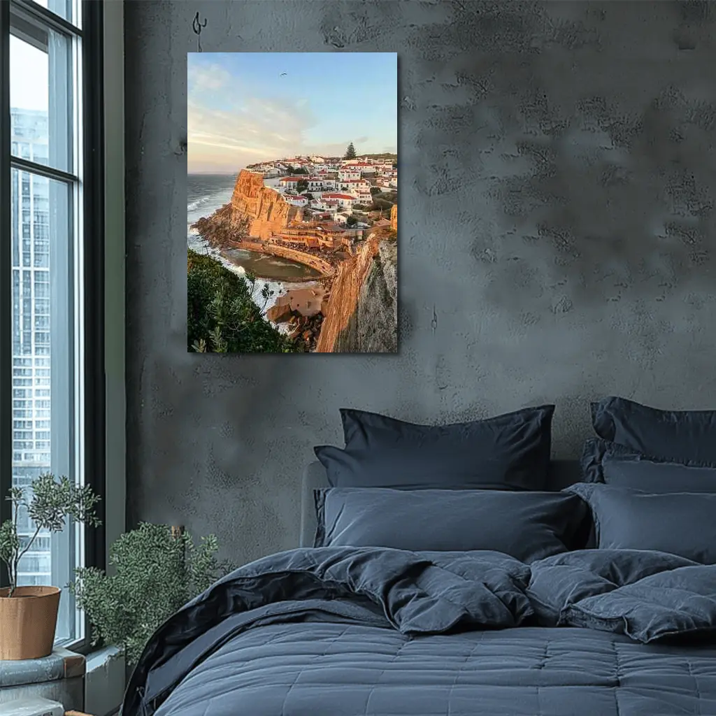 Azenhas do Mar Cliffside Village Portugal Sunset – Wall Art