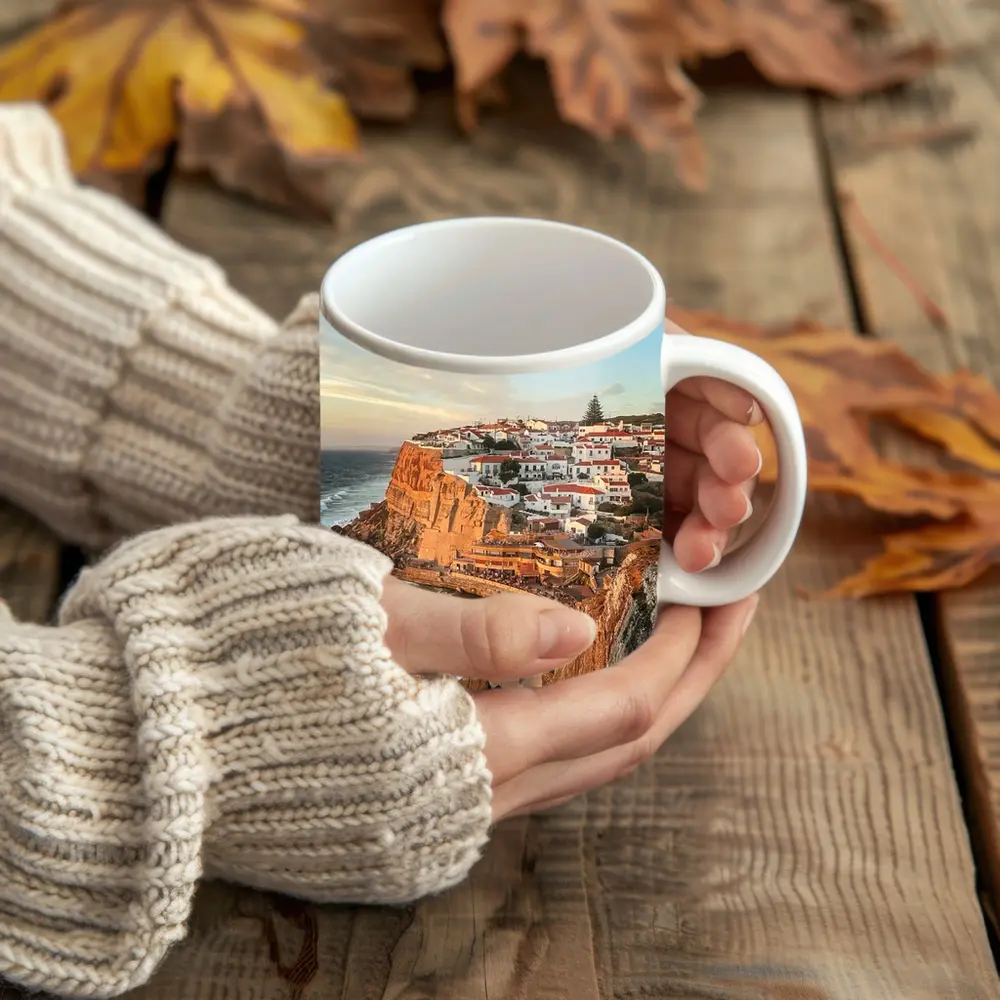 Azenhas do Mar Cliffside Village Portugal Sunset – Mugs