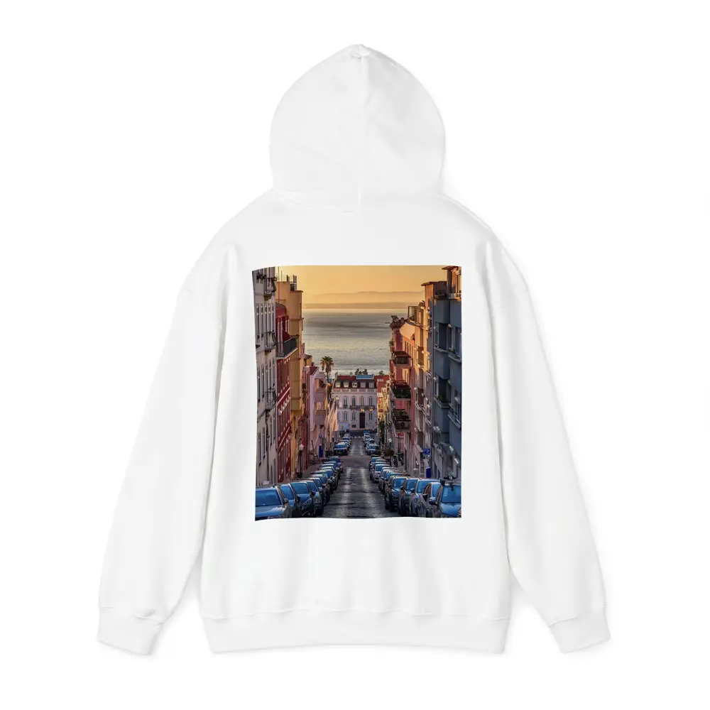 Lisbon Street Golden Hour Ocean View – Hoodies