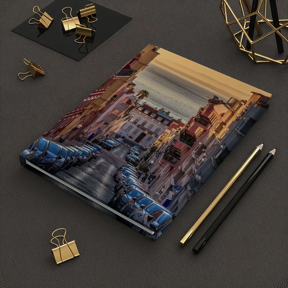 Lisbon Street Golden Hour Ocean View – Notebooks