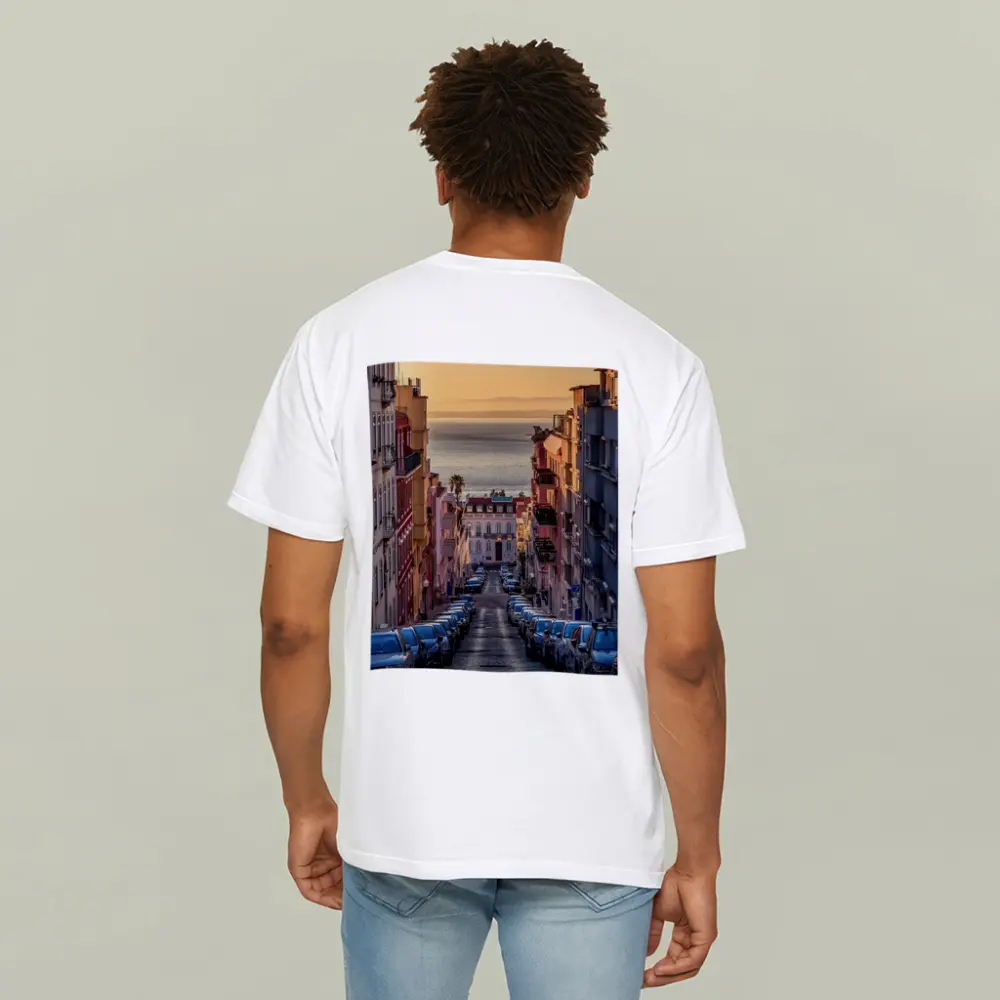 Lisbon Street Golden Hour Ocean View – T-Shirts