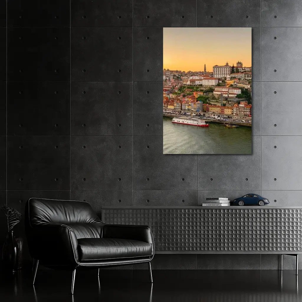 Porto Cityscape at Golden Sunset Douro River – Wall Art
