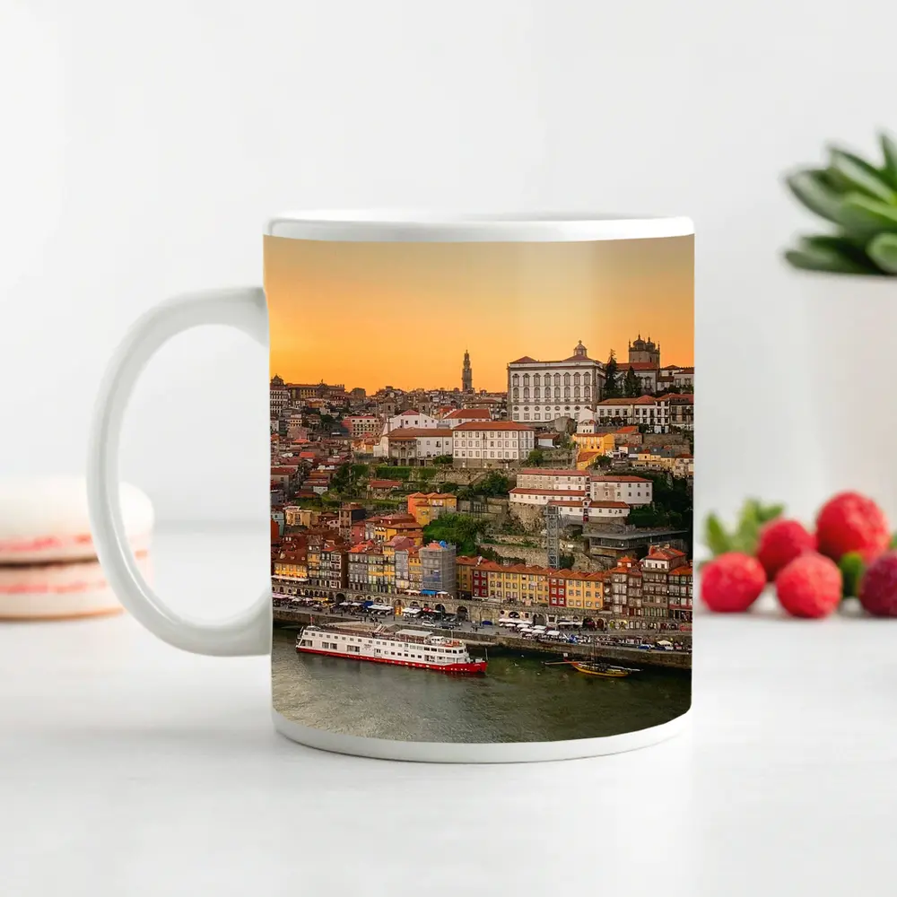 Porto Cityscape at Golden Sunset Douro River – Mugs