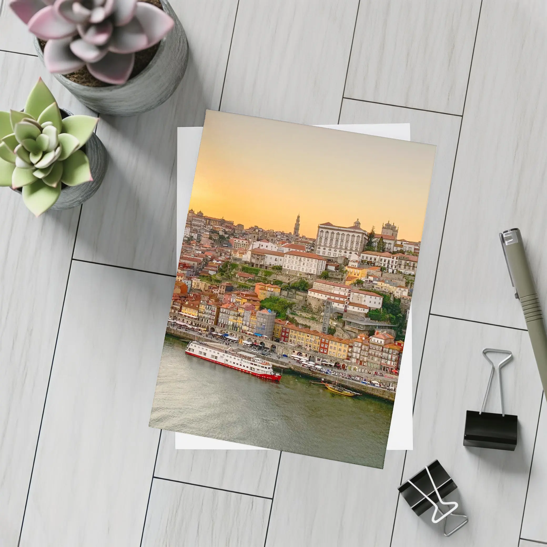 Porto Cityscape at Golden Sunset Douro River – Postcards