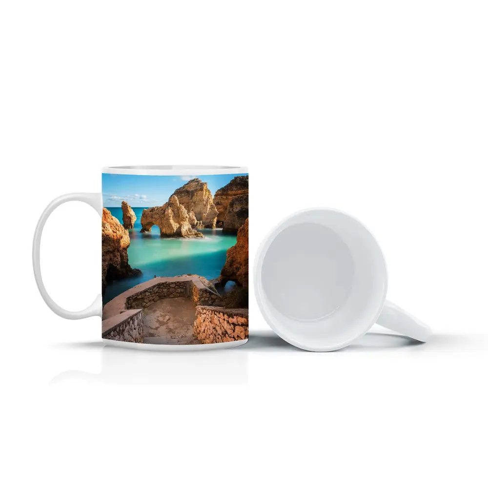 Algarve Rocky Cliffs Turquoise Ocean Portugal – Mugs