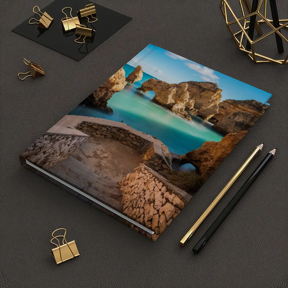 Algarve Rocky Cliffs Turquoise Ocean Portugal – Notebooks