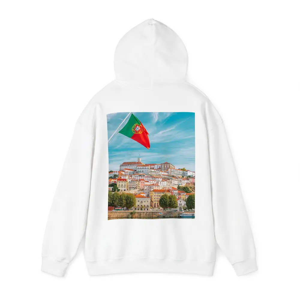 Portugal Flag Over Coimbra City Skyline – Hoodies