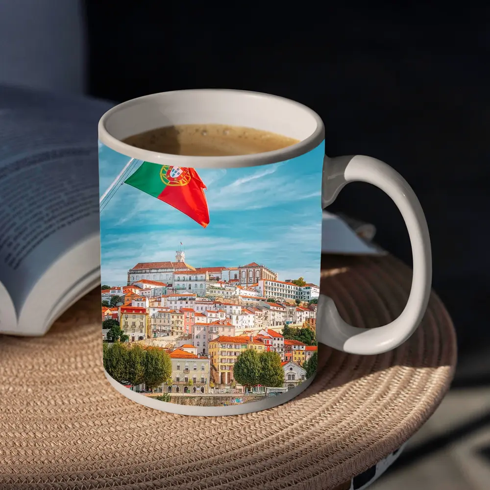 Portugal Flag Over Coimbra City Skyline – Mugs