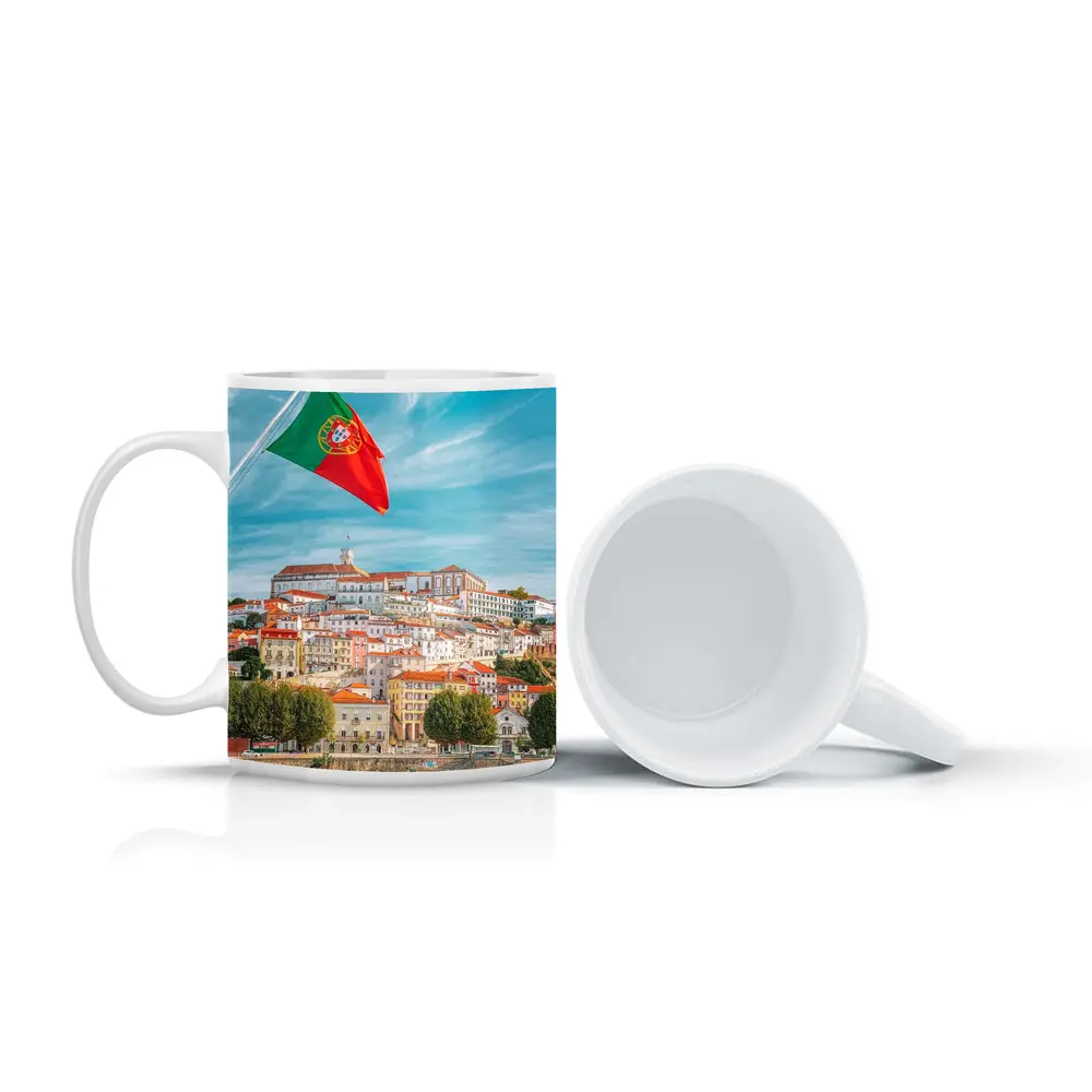 Portugal Flag Over Coimbra City Skyline – Mugs