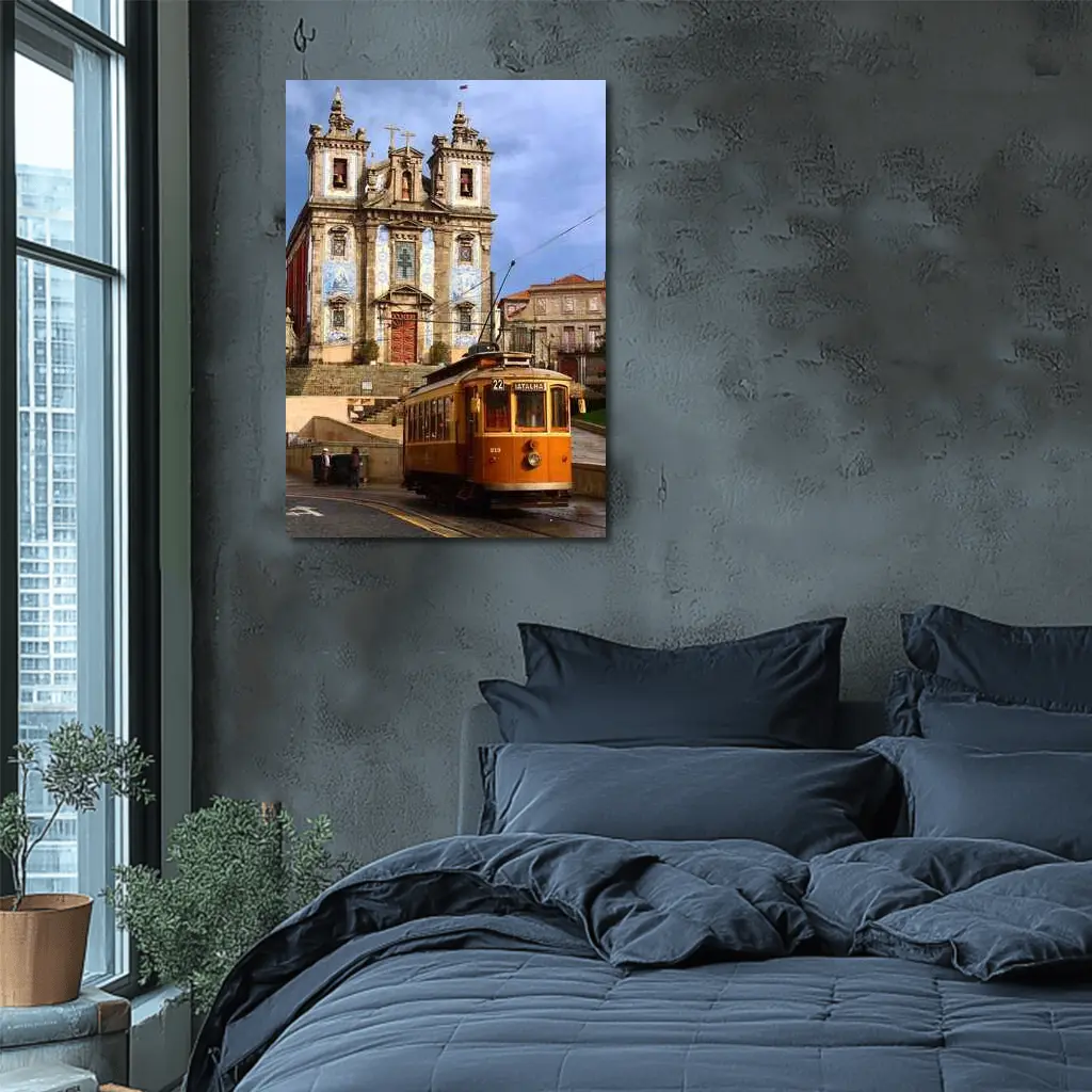 Porto Tram Church Saint Ildefonso Portugal – Wall Art