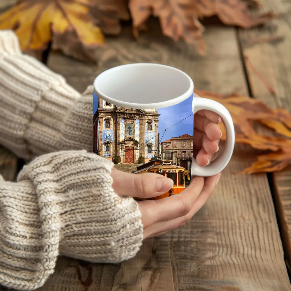 Porto Tram Church Saint Ildefonso Portugal – Mugs