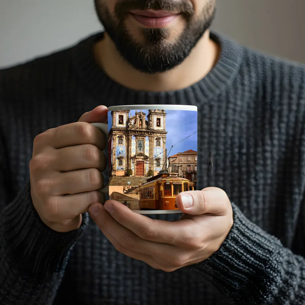 Porto Tram Church Saint Ildefonso Portugal – Mugs