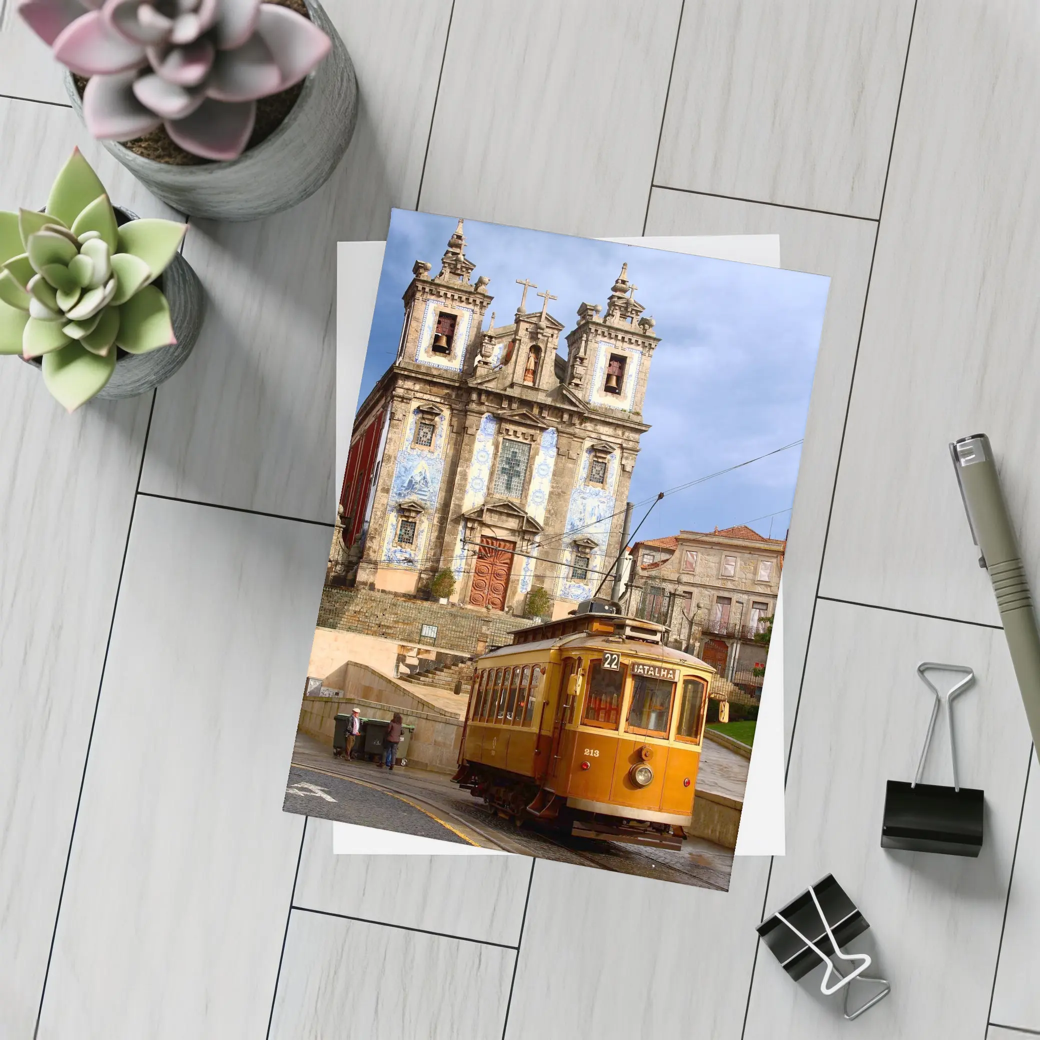 Porto Tram Church Saint Ildefonso Portugal – Postcards