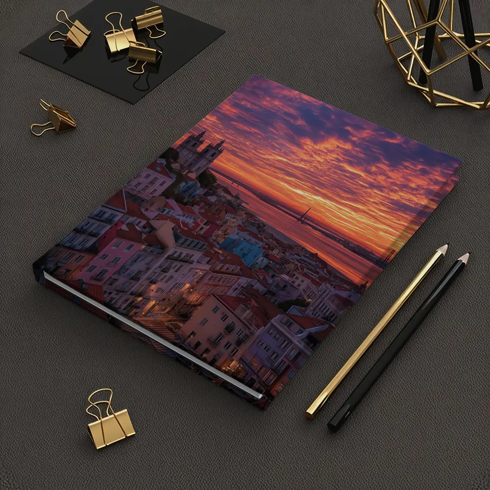 Lisbon Portugal Skyline Fiery Sunset Sky – Notebooks