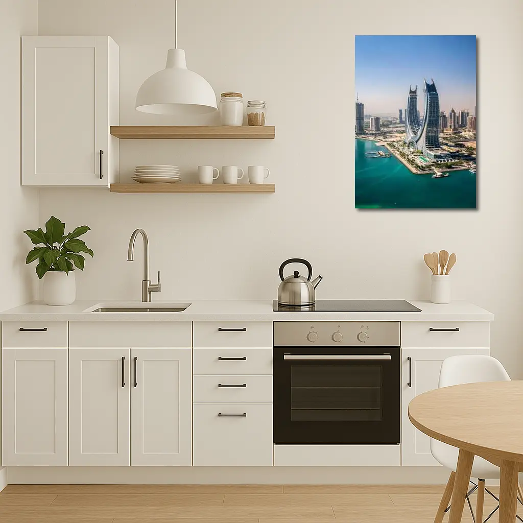 Doha Qatar Skyline Towers Turquoise Water – Wall Art
