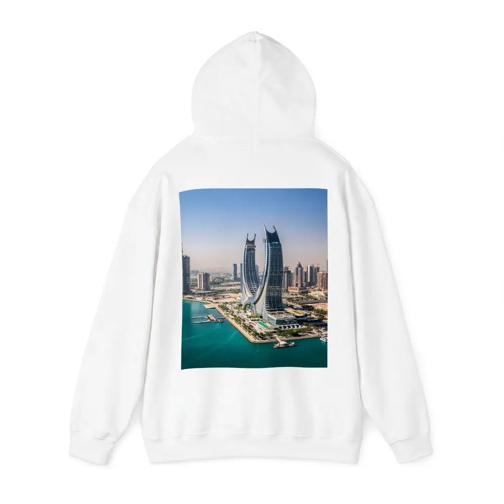Doha Qatar Skyline Towers Turquoise Water – Hoodies