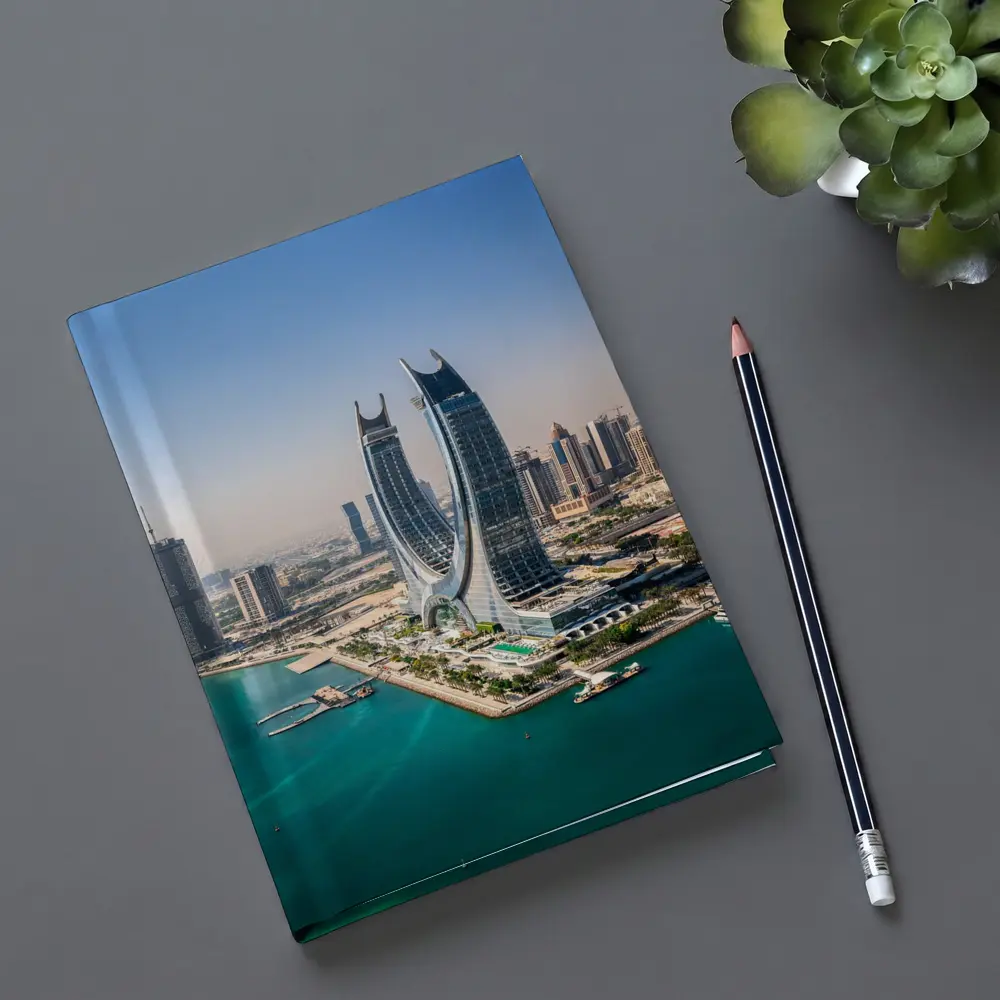 Doha Qatar Skyline Towers Turquoise Water – Notebooks