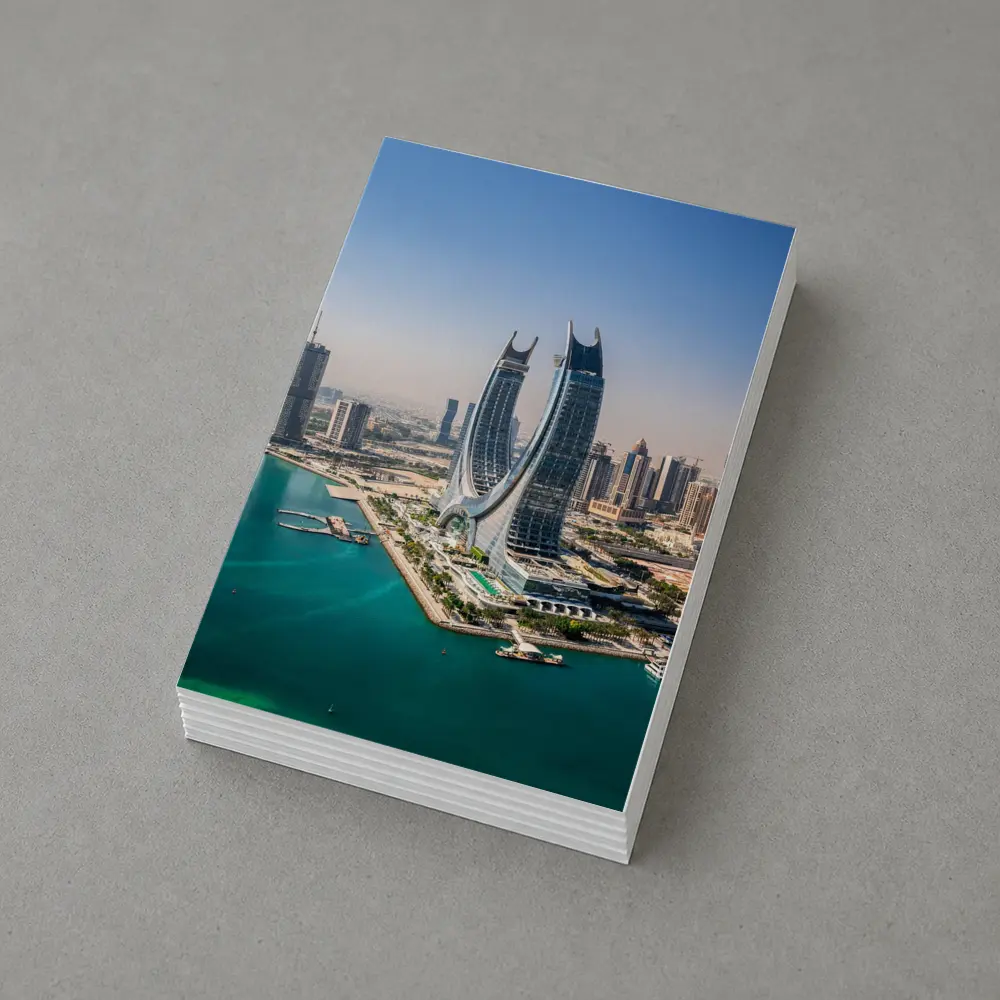 Doha Qatar Skyline Towers Turquoise Water – Postcards