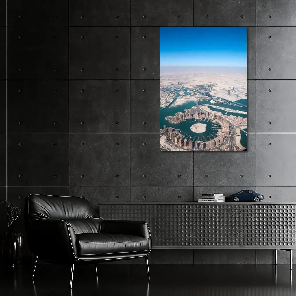 Pearl Qatar Aerial View Doha Skyline – Wall Art