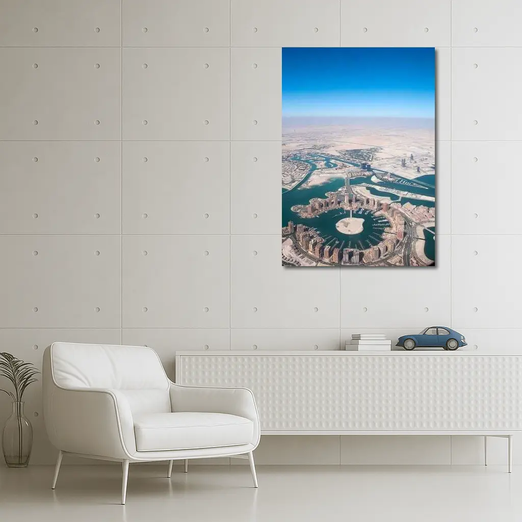 Pearl Qatar Aerial View Doha Skyline – Wall Art