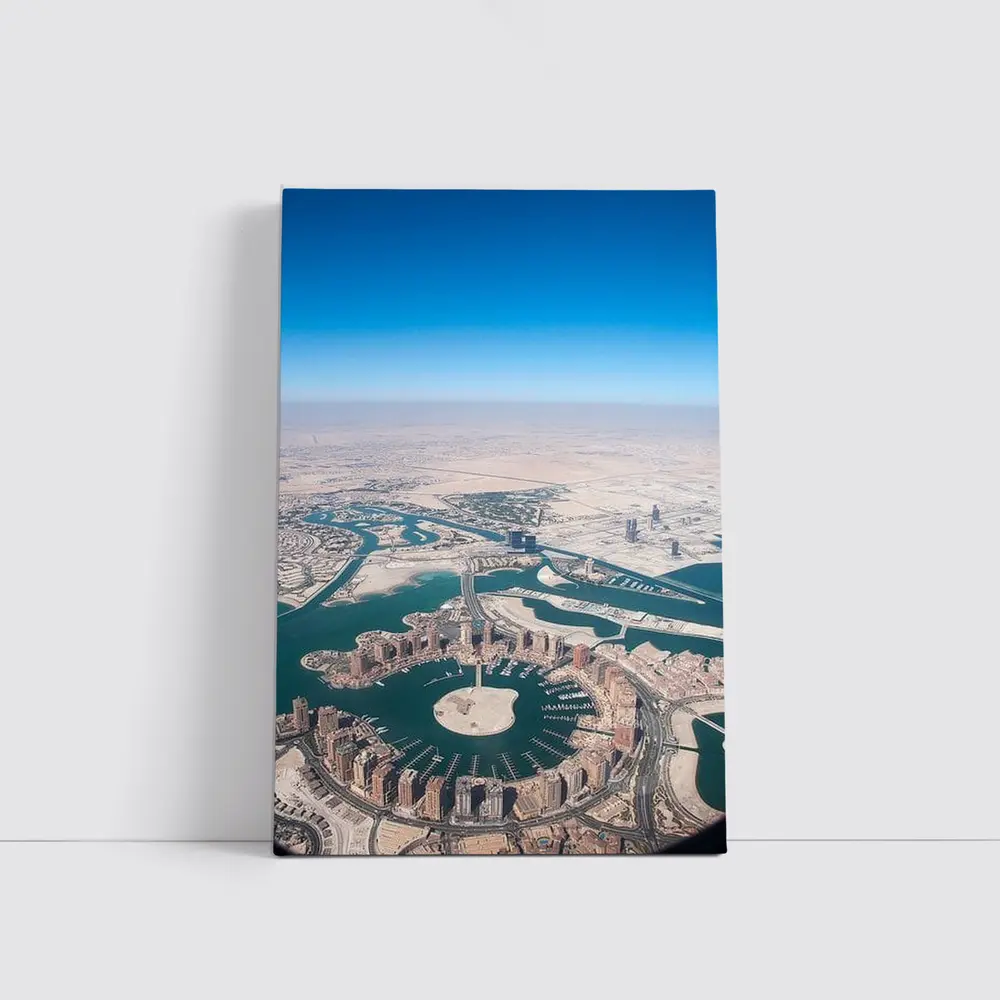 Pearl Qatar Aerial View Doha Skyline – Wall Art