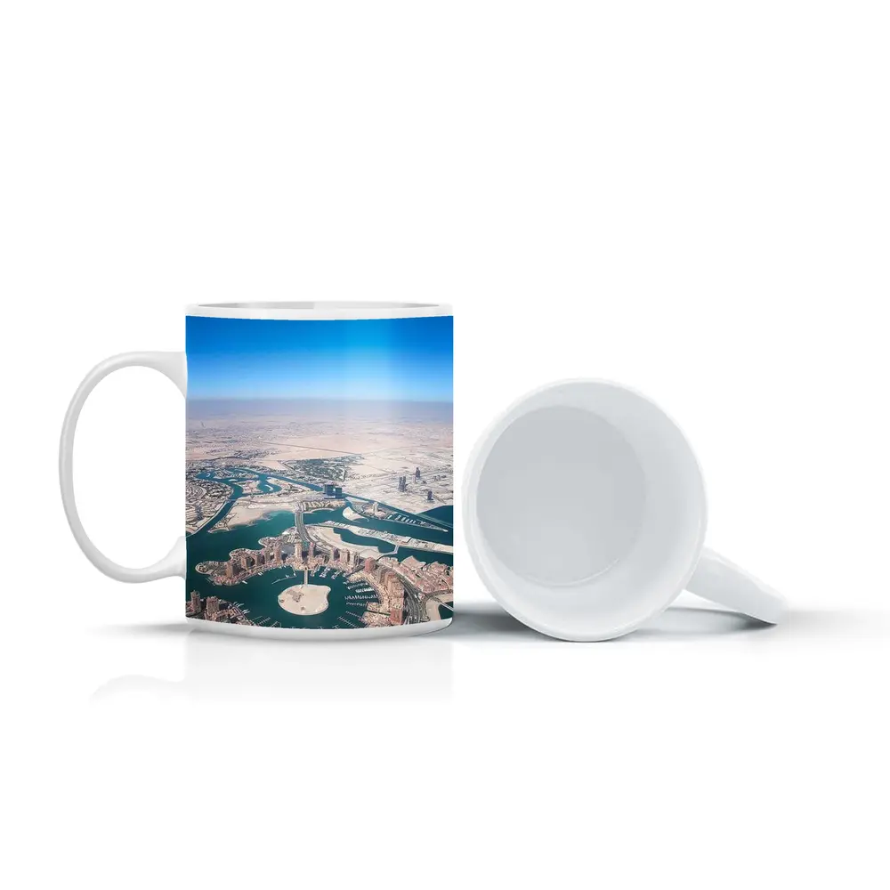 Pearl Qatar Aerial View Doha Skyline – Mugs