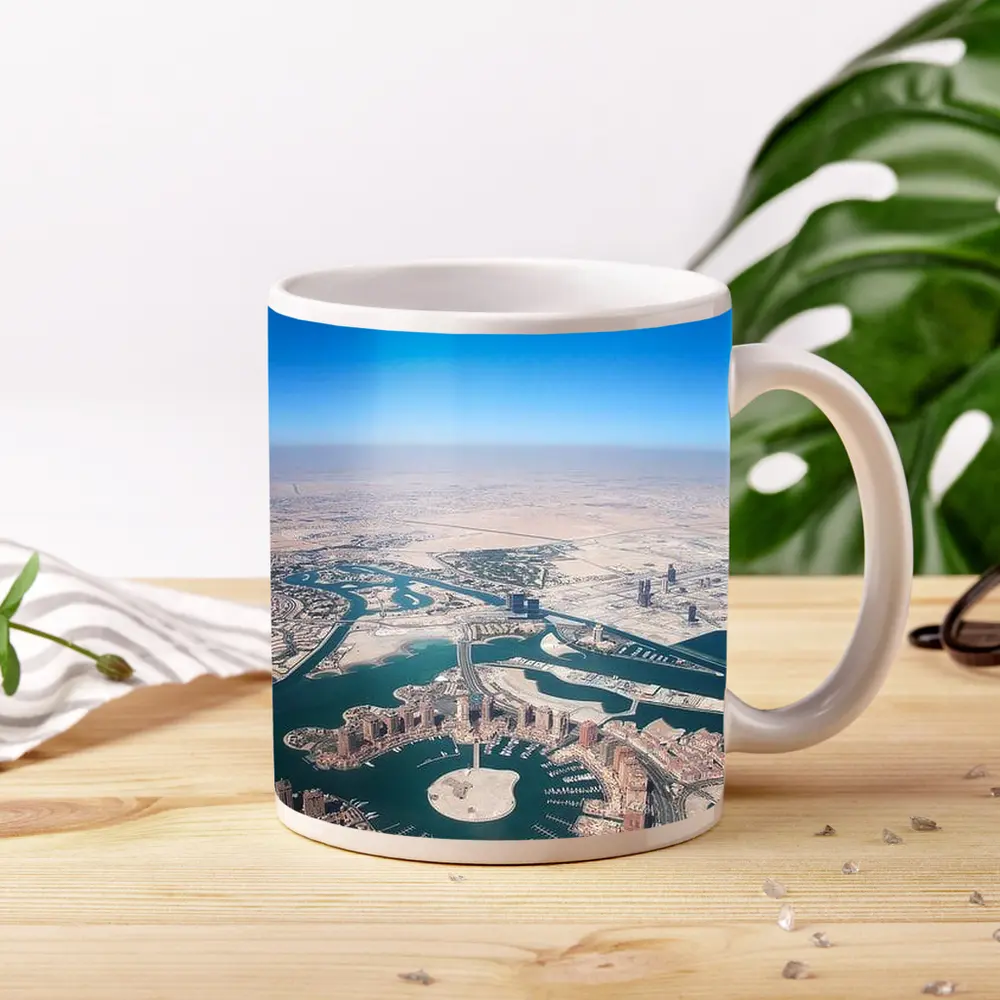 Pearl Qatar Aerial View Doha Skyline – Mugs
